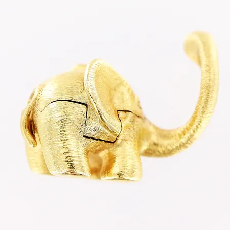 Lås Ole Lynggaard, Elefant, diamant 0,05ct, 21x25mm, originaletui, 18K Vikt: 10,3 g