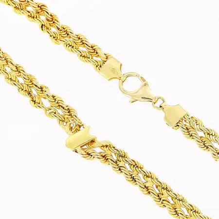 Collier Cordell, 2-radigt, 46cm, bredd 6mm, defekter, 18K Vikt: 12,6 g