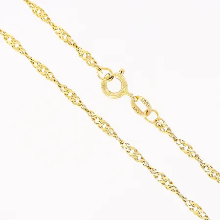Kedja Singapore, 40cm, bredd 2mm, 21K Vikt: 3,6 g