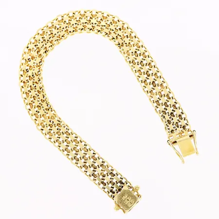 Armband X-länk, 18,5cm, bredd 10mm, 18K  Vikt: 17,7 g