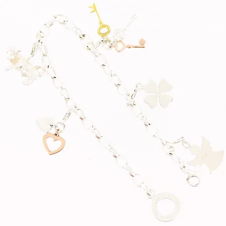 Armband Thomas Sabo, 5 berlocker, 20cm, bredd 5mm, etui, silver 925/1000 Vikt: 20,6 g
