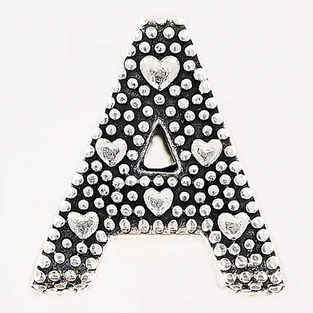 Berlock Pandora, 10x10mm, bokstaven A, ALE, silver 925/1000 Vikt: 2,6 g