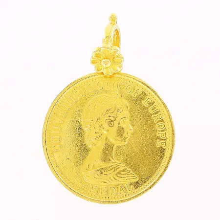 Hänge, mynt, 22x32mm, 22K Vikt: 7,9 g