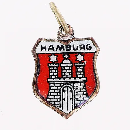 Hänge 15x10mm, text: Hamburg, slitage på emalj, silver 800/1000. Vikt: 0,9 g