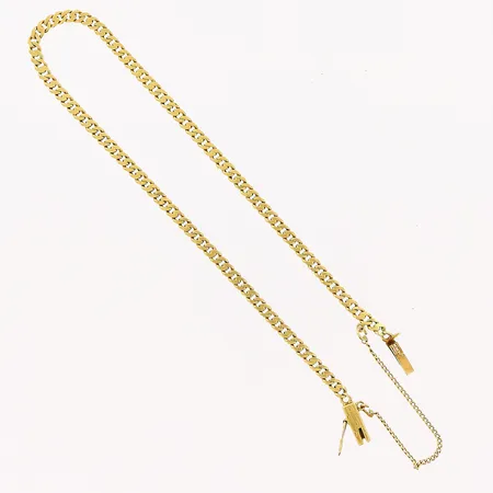 Armband manglad Pansar, 20cm, bredd 2,5mm, säkerhetskedja, 18K Vikt: 3,5 g