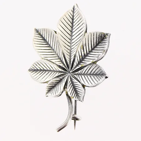 Brosch 48x30mm, blad, G.Dahlgren & Co, Malmö, silver 830/1000 Vikt: 4,5 g
