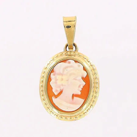 Hänge, camé, 13x23mm, 18K Vikt: 1,2 g