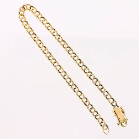 Armband Bismarck, 18,5cm, defekt länk, 18K Vikt: 4,3 g