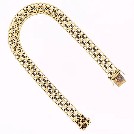 Armband X-länk, 19cm, bredd 8mm, 18K Vikt: 12,6 g