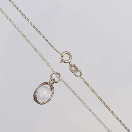 Halskedja med hänge, 36cm, bredd 1mm, silver 925/1000  Vikt: 2,6 g