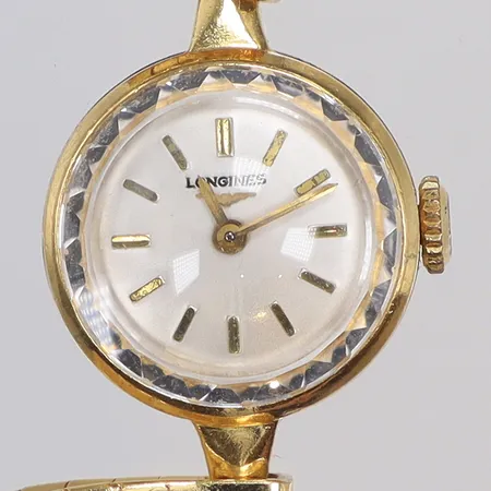 Damur Longines Ø16mm, boett i 14K, länk i 18K, manuell uppdragning, längd 16cm, bruttovikt 