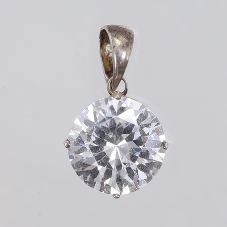 Hänge med vit sten 13x23mm, silver 925/1000 Vikt: 3,7 g