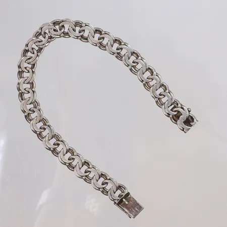 Armband bismarck, 19cm, bredd 9mm, silver 830/1000  Vikt: 22,1 g