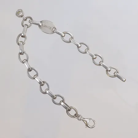 Armband med vit sten, 20cm, bredd 8mm, ESPRIT, silver 925/1000  Vikt: 18 g