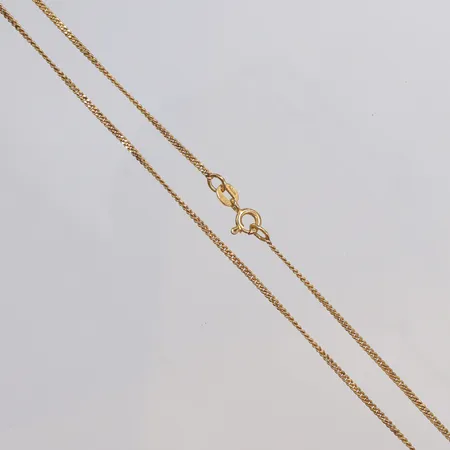 Kedja pansar,  46cm, bredd 1mm, balestra, 18K  Vikt: 3,5 g