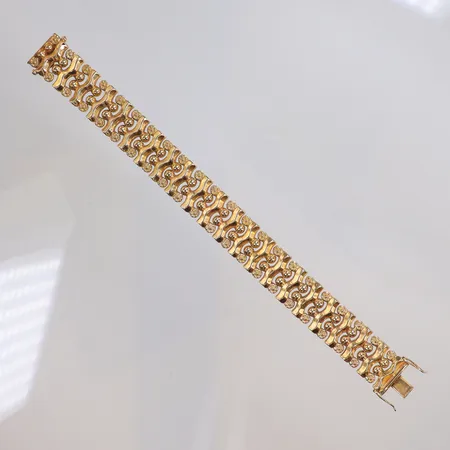 Armband mönstrat 19,5cm bredd 16mm 18K Vikt: 26 g