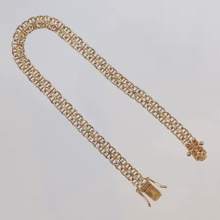 Armband x-länk med stav, 20cm, bredd 6mm, 18K  Vikt: 8,1 g