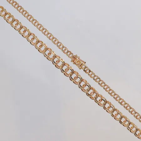 Collier doserad bismarck, 50cm, bredd 4-7mm, GFAB, 18K Vikt: 19,3 g