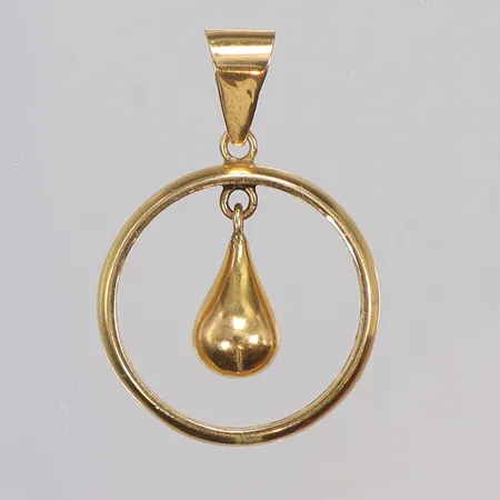 Hänge, omgjord ring med droppe, 30x20mm inklusive hängöglan, 18K  Vikt: 6,5 g