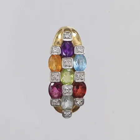 Hänge med färgade stenar, 20x8mm inklusive hängöglan, GHA, 18K  Vikt: 2,3 g