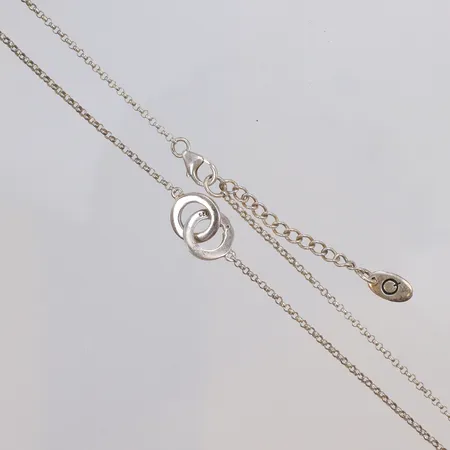 Collier, delvis Ärtlänk med diamant 1xca0,015ct 42/44cm bredd 1-9mm, GHA silver 925/1000  Vikt: 3,9 g