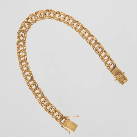 Armband, Bismarck, längd: 19,3cm, bredd: 7,5mm, svenska stämplar, 18K Vikt: 20,4 g