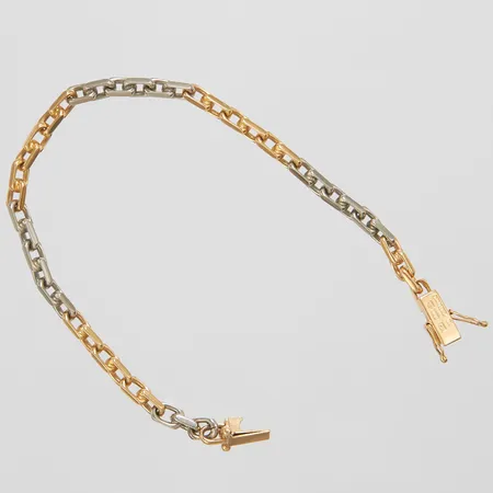 Armband, Ankarlänk, längd: 18,9cm, bredd: 3,8-4mm, G.Dahlgren & Co. Malmö, 1965, tvåfärgat, 18K Vikt: 15 g