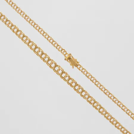 Collier, doserad Bismarck, längd: 42,5cm, bredd: 3,3-5,5mm, svenska stämplar, 18K Vikt: 10,1 g