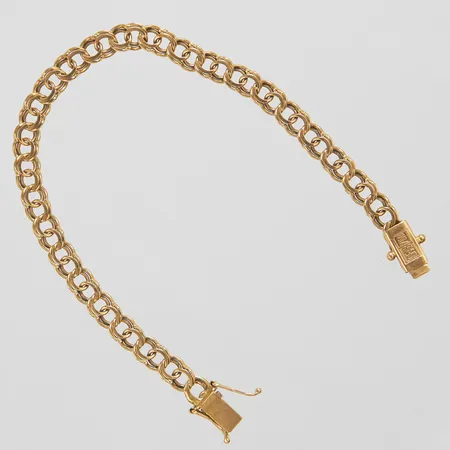 Armband, Bismarck, längd: 17,5cm, bredd: 5,2mm, svenska stämplar, 18K Vikt: 9,3 g