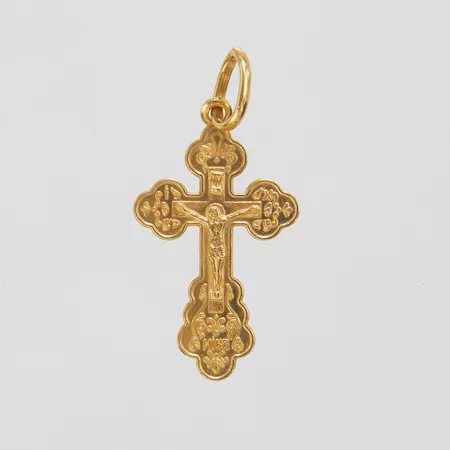 Hänge, Krucifix, 32,8x15,7mm, inskription på kyrilliska, 18K Vikt: 1,9 g