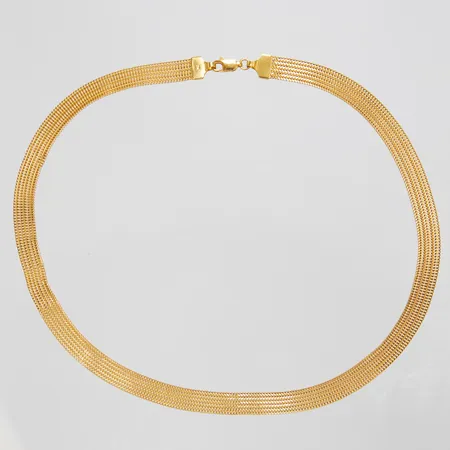 Collier, halvstel, längd: 41,8cm, bredd: 7,5mm, bucklig, 21K Vikt: 15,5 g