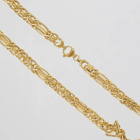 Collier, längd: ca.44,8cm, bredd: 6,5mm, defekt, skador på länken, italienska stämplar, 18K Vikt: 14,3 g