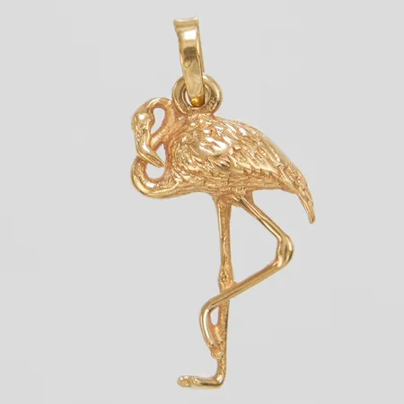 Hänge, flamingo, 25,4x11,4mm, 18K Vikt: 2,3 g