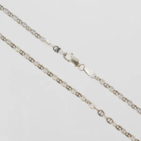 Kedja, Bönlänk, längd: 44,4cm, bredd: 3,4mm, vitguld, 18K Vikt: 10,6 g