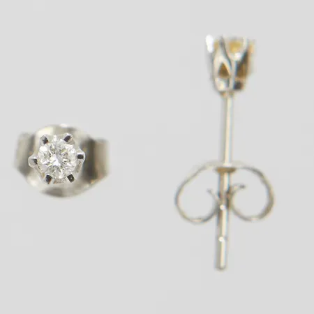 Enstensörhängen med diamanter 2 x ca.0,05ct, vitguld, 18K Vikt: 0,8 g