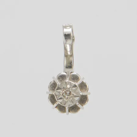 Hänge, 11,5x5,4mm, diamant 1 x ca.0,005ct, 8/8-slipad, vitguld, 18K Vikt: 0,4 g