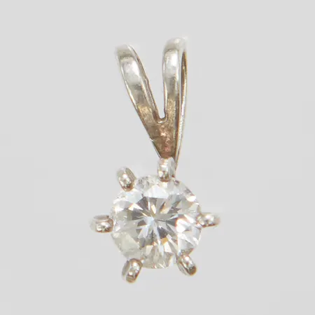 Silverhänge med vit sten, 11x5,9mm, skadad ögla, 925/1000, 0,4g.