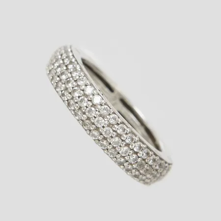 Silverring, Thomas Sabo, Ø17, bredd: 4,7-4,9mm, vita stenar, 925/1000 Vikt: 5,2 g