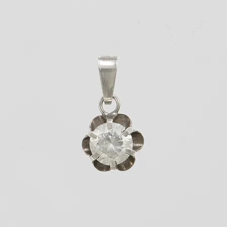 Silverhänge med vit sten, 16,5x8,8mm, 830/1000 Vikt: 0,8 g