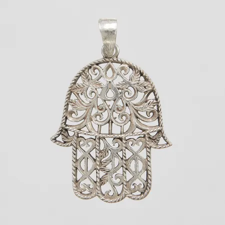 Silverhänge, Hamsa/Fatimas hand, 45,5x29,4mm, 925/1000 Vikt: 8,2 g