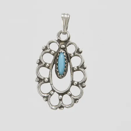 Silverhänge med en turkos, 26,5x14,1mm, 925/1000 Vikt: 1,3 g