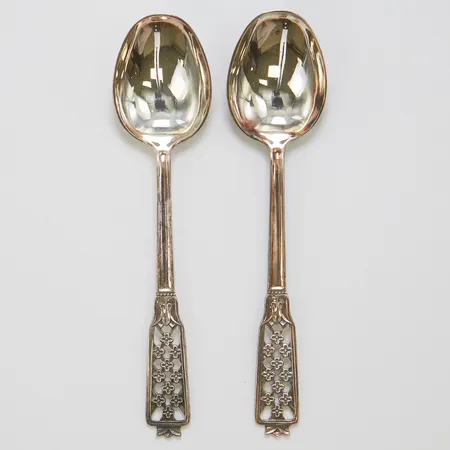 2 Dessertskedar, modell Princess, längd: 155mm, Cesons Guldvaru AB, 830/1000 Vikt: 70,4 g