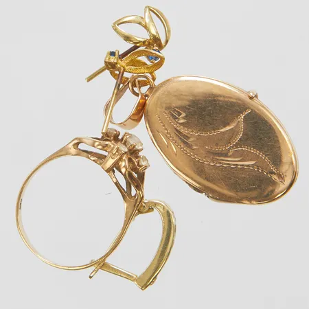 Diverse guld, udda, defekt, 14K Vikt: 9,6 g