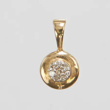 Hänge, 9,3x5,2mm, diamanter 8 x ca.0,0025ct, 8/8-slipade, 9K Vikt: 0,3 g