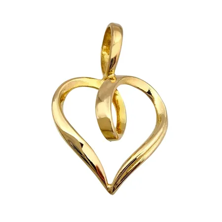 Hänge Hjärta, 18K guld, längd inkl. ögla 22 mm, bredd 14 mm, fint skick Vikt: 1,1 g