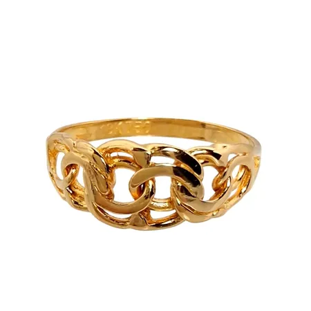 Ring Bismarck, 18K guld, Guldfynd (GFAB), Ø17,0 mm, bredd 2-7 mm, fint skick Vikt: 1,9 g