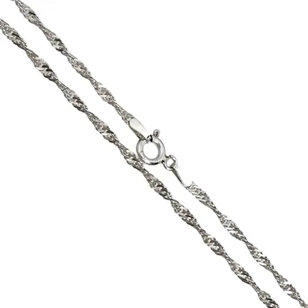 Halskedja Singapore, silver 925/1000, längd 42,5 cm, bredd 2 mm, fint skick  Vikt: 2,7 g