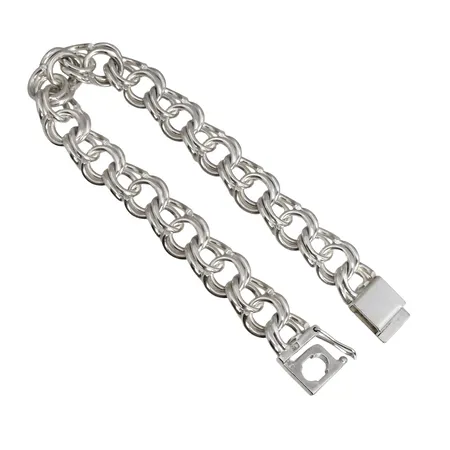 Armband Bismarck, silver 925/1000, kraftig modell, längd 20 cm, bredd 11,5 mm, tjocklek 4 mm, fint skick  Vikt: 33,2 g