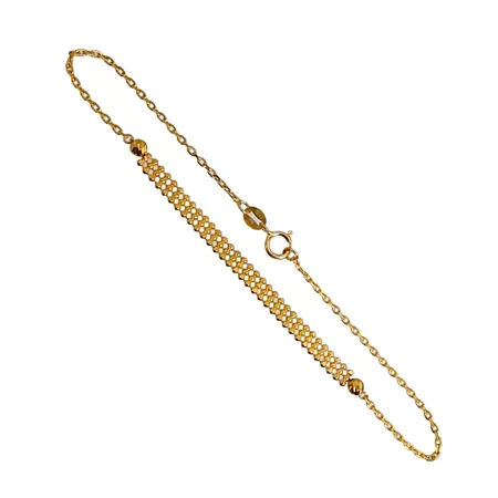 Armband, 21K guld, längd 19,0 cm, bredd 1,2 - 3,5 mm, fint skick Vikt: 2,1 g
