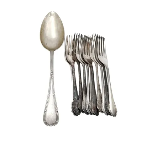 Silverbestick, 12 delar, bruksskick  Vikt: 305 g